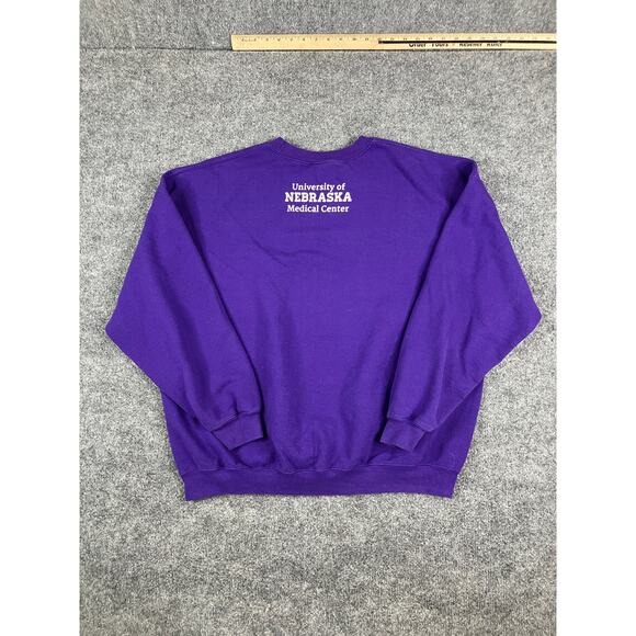Gildan Sweatshirt Mens 2XL Purple Nebraska Logo Crewneck Pullover Vintage - Picture 8 of 9
